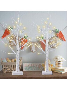 Lighted Birch Tree LED Tabletop Decor Warm White Lights Easter Christmas